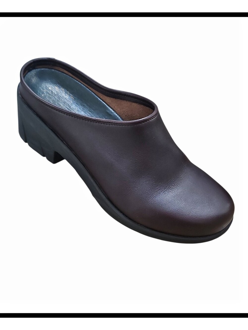 Dansko Solve Slip On Comfort Leather Clogs Dark Brown Women's Size 39 8.5 9